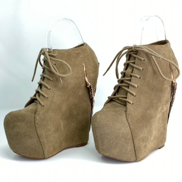Jeffrey Campbell Suede Damsel Claw Platform Wedges - Picture 5 of 7